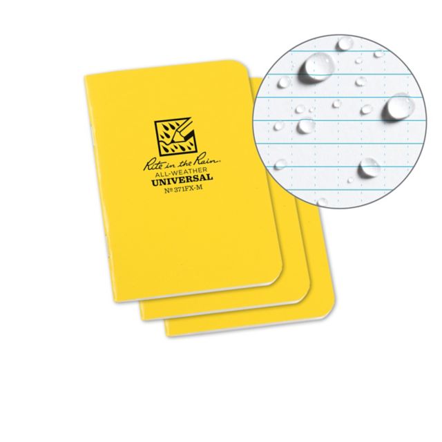 NOTEBK 4-5/8x7 12SH STAPL 3PK