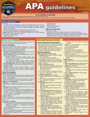 APA GUIDELINES 7TH EDITION
